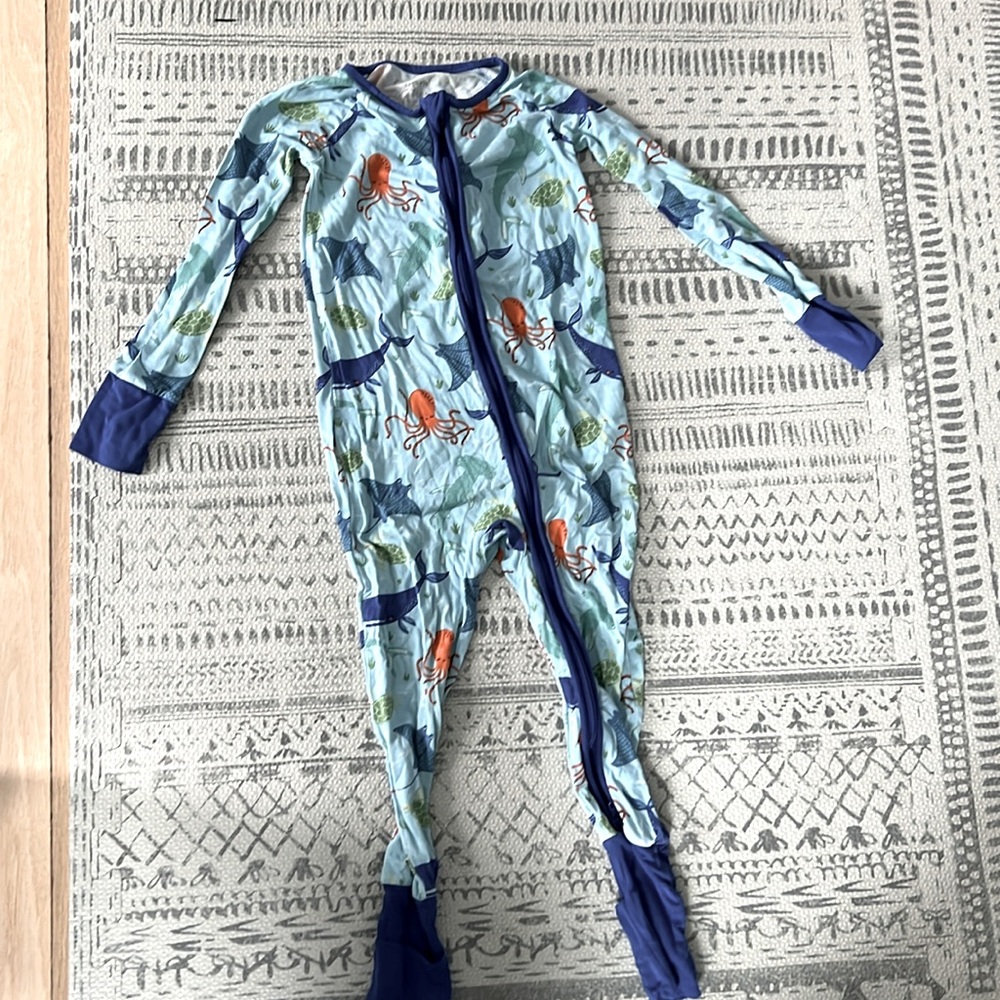 2T little sleepies footie pajamas ocean